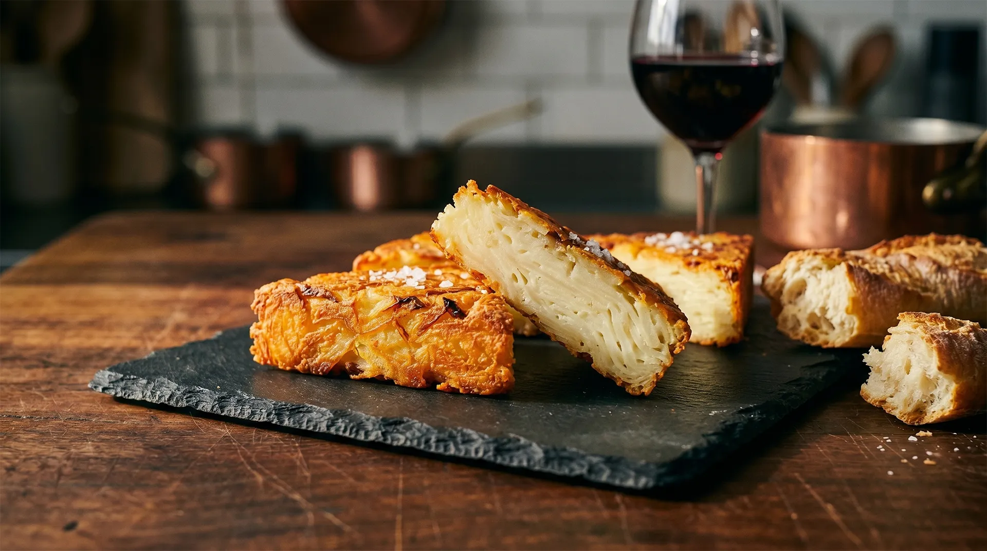Crispy Potato & Onion Pavé Triangles
